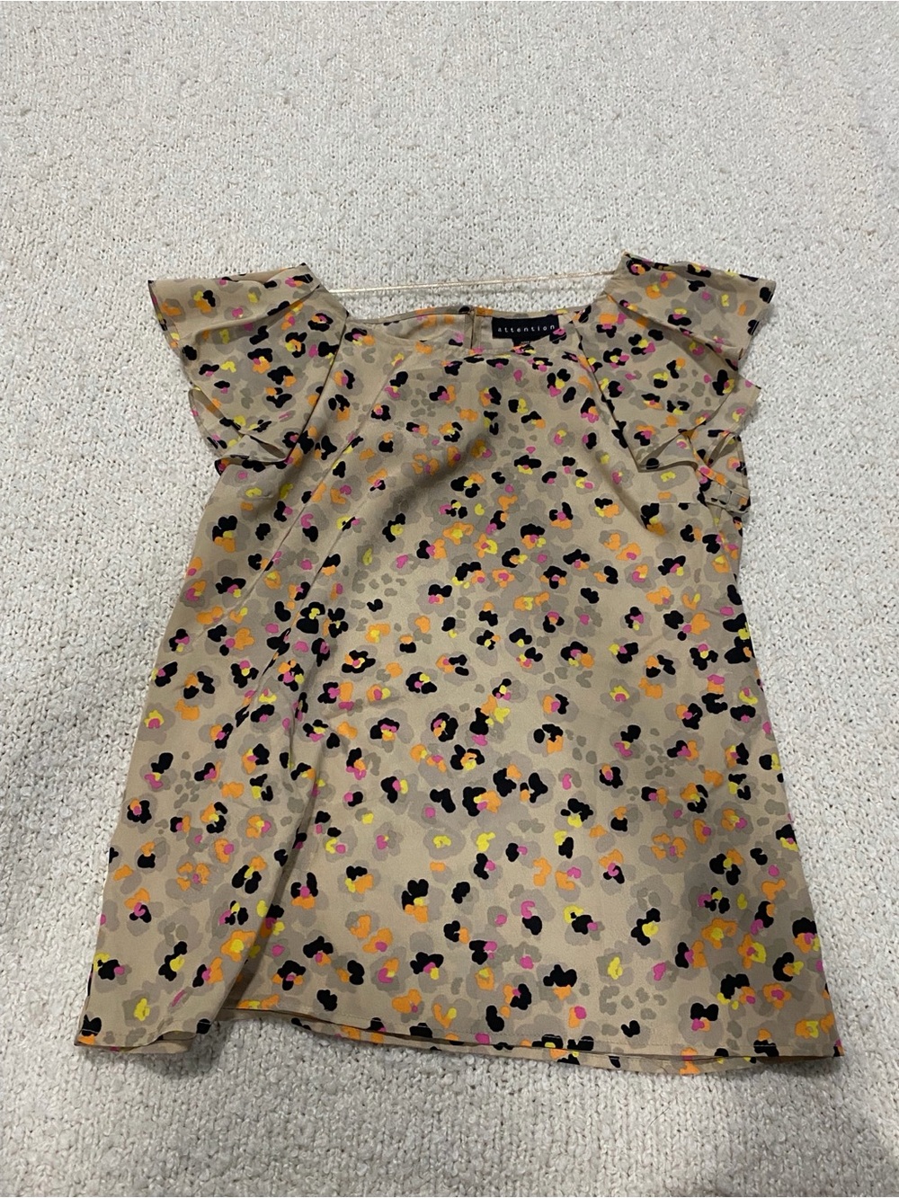 Attention Cheetah Blouse - NWOT (M)